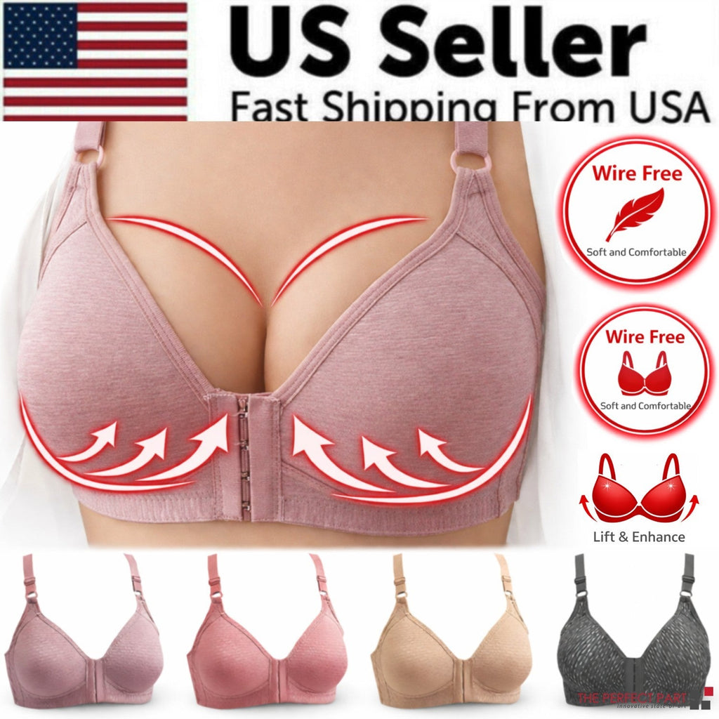Front Closure Wireless Push Up Bra